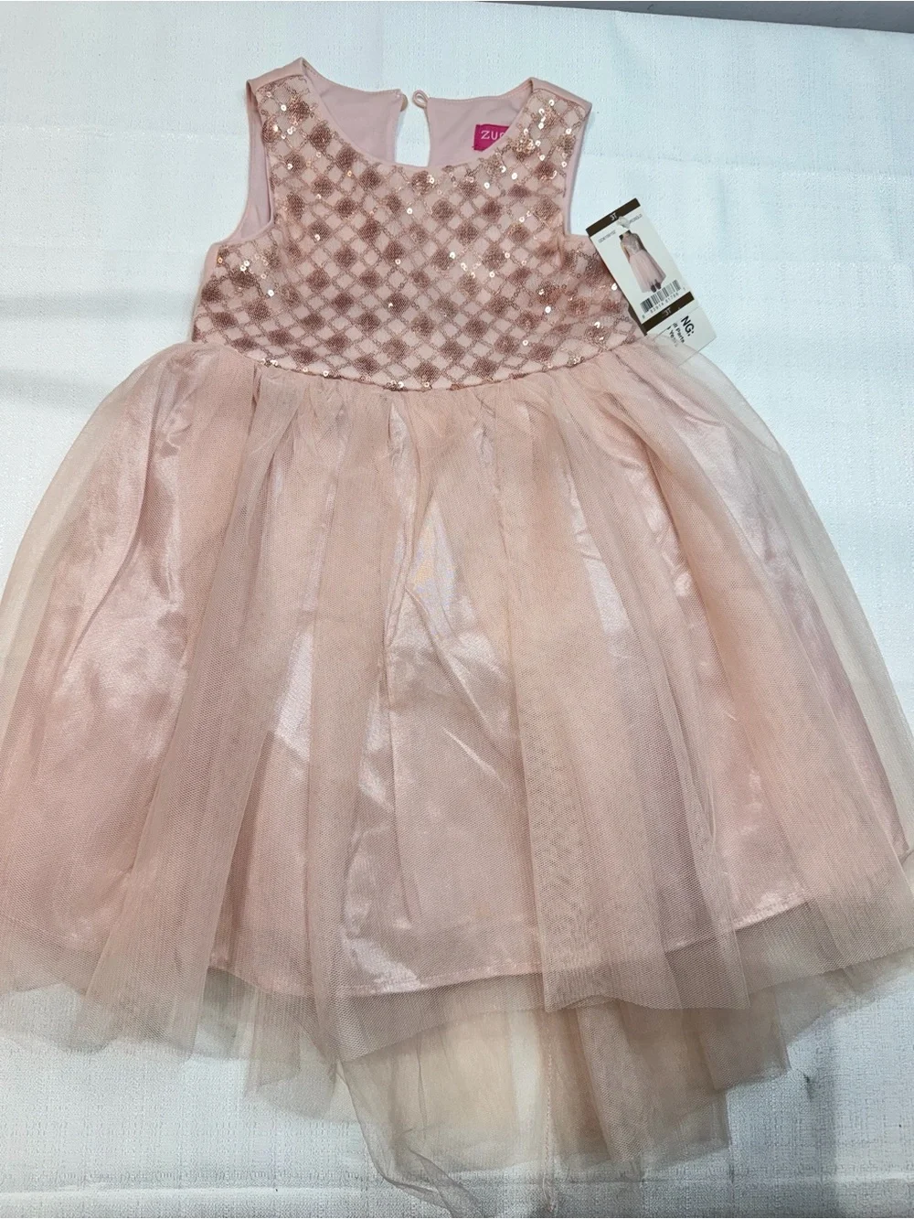 Lily Blush Pink Sequin Tulle Party Dress
